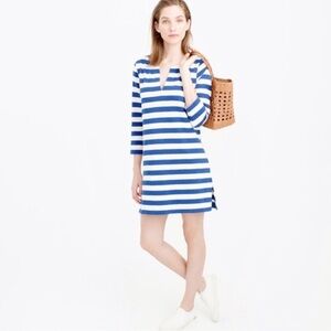 J. Crew Blue and White Striped Mini Dress